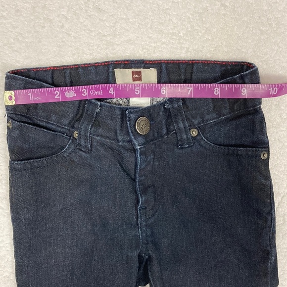 Tea girls jeans dark wash adjustable waist cotton spandex size 3 - Picture 2 of 8